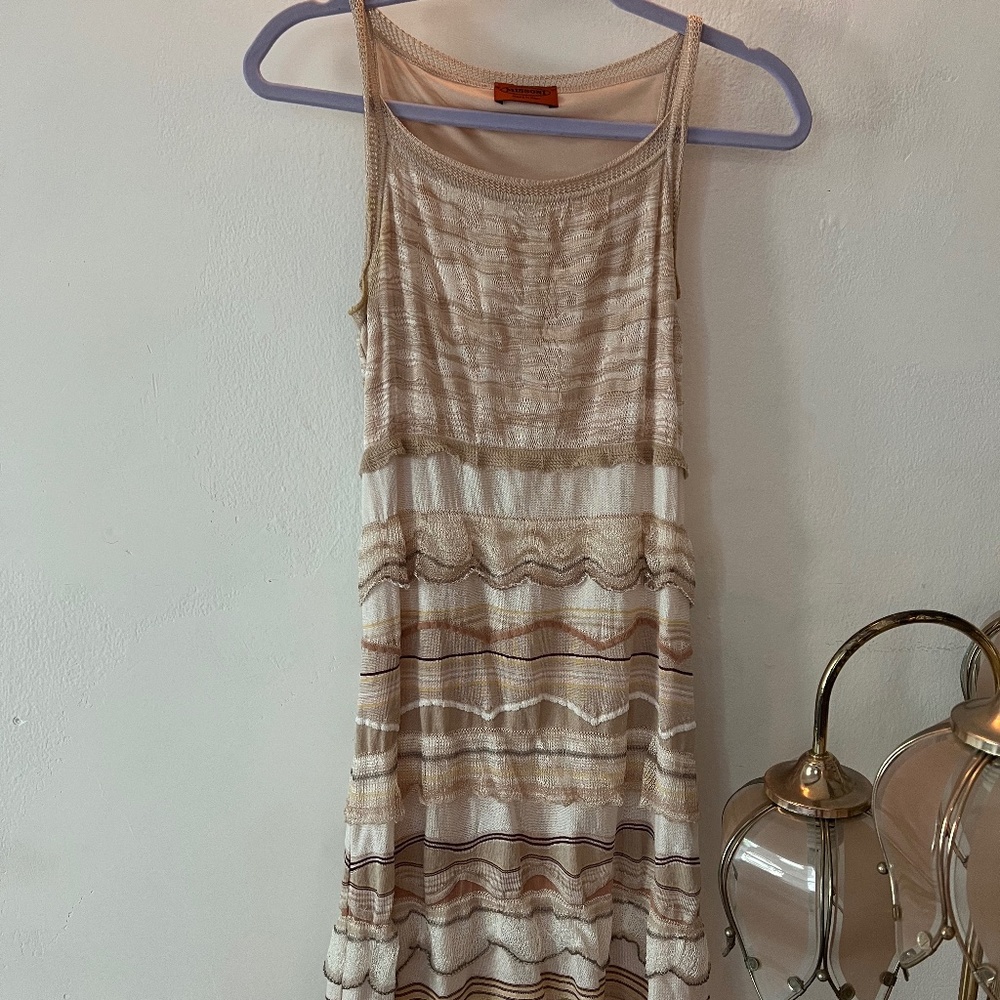 Missoni Beige Striped Mini Dress